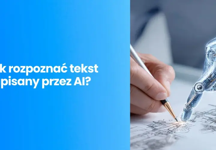 Sztuczna inteligencja co każdy powinien wiedzieć: jak rozpoznać tekst napisany przez AI? Dłoń człowieka i robotyczna ręka tworzą szkic.
