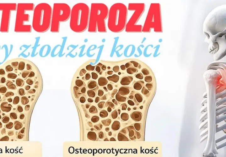 Osteoporoza: cichy złodziej kości. Porównanie zdrowej i osteoporotycznej kości, ukazujące jej kruchość.