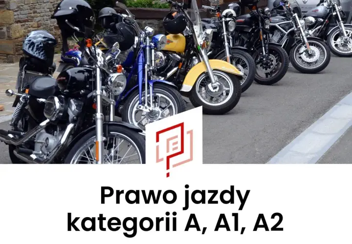 Rząd motocykli, od klasycznych po sportowe, idealnych do zdobycia prawo jazdy na ścigacz kategorii A, A1, A2.