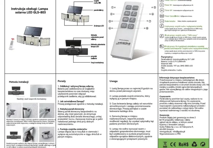 Jak naładować lampę solarną bez słońca? Panel solarny ładuje się nawet w pochmurne dni, ale pełne naładowanie wymaga słońca.