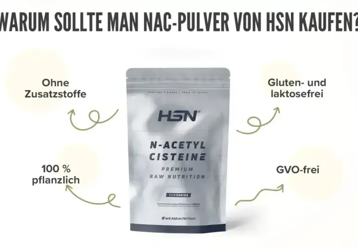 HSN NAC-Pulver: Ohne Zusatzstoffe, 100% pflanzlich, gluten- & laktosefrei, GVO-frei. Was ist das? Ein Premium-Produkt für deine Ernährung.