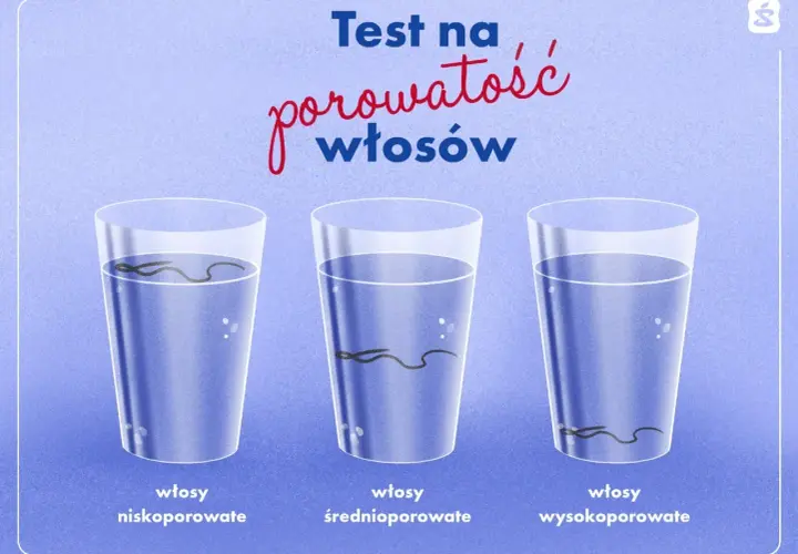Test porowatości włosów: włosy niskoporowate unoszą się, średnioporowate opadają powoli, a wysokoporowate szybko toną. Dowiedz się, jak zwiększyć porowatość włosów.