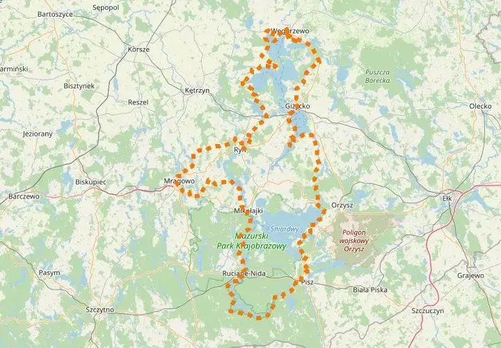 Najlepsze trasy rowerowe Mikołajki z mapą i opisami tras