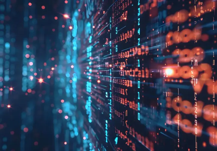 Cyfrowy strumień danych, migoczące światła i liczby. To przyszłość sieci, czyli **ipv6 co to** za technologia.