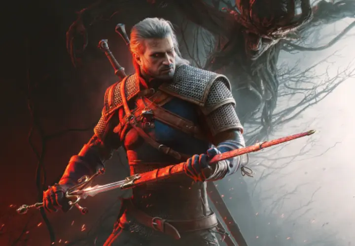 Geralt z Rivii gotów do walki z potworem w mrocznym lesie. Fani wyczekują premiery Wiedźmin 4.