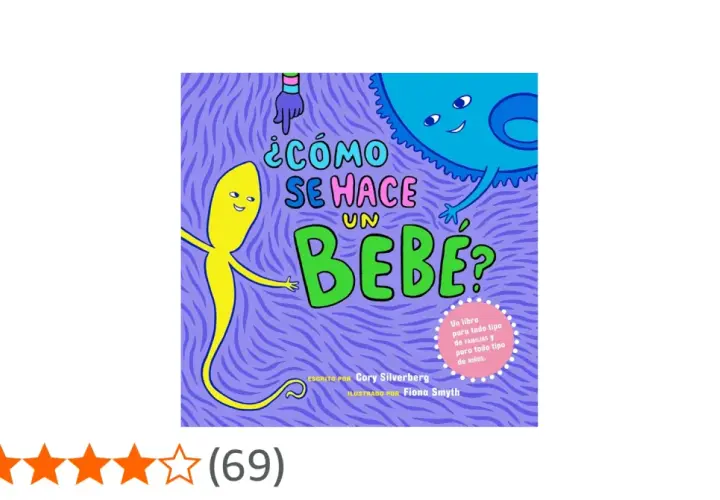 Ilustración de un espermatozoide y un óvulo sonrientes, con el título "¿Cómo se hace un bebé?".