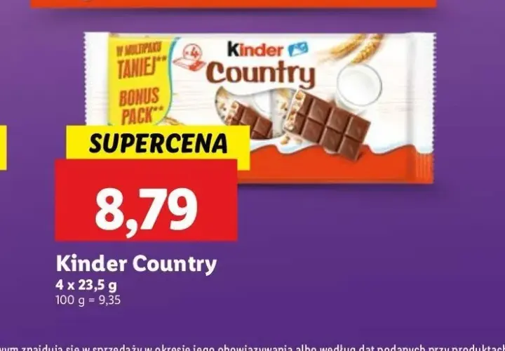 Gdzie kupić Kinder Country? Sklepy, online, promocje kup taniej!