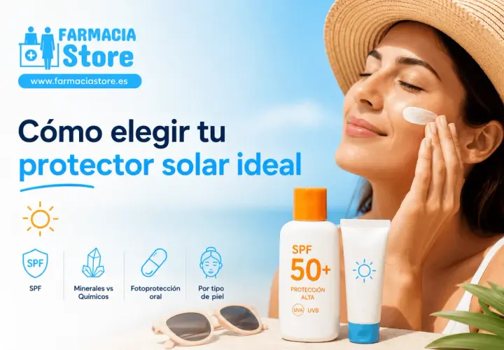 Mujer aplicando protector solar SPF 50+. Guía para elegir el mejor protector solar según dermatólogos.