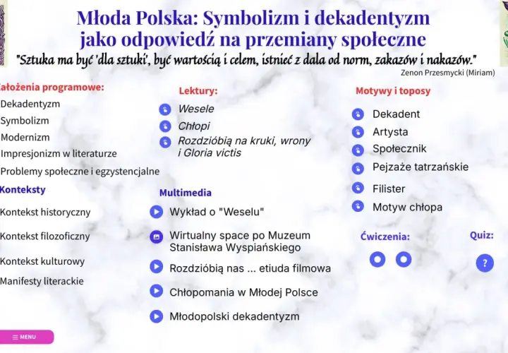 Młoda Polska: Symbolizm i dekadentyzm jako odpowiedź na przemiany społeczne. Lista tematów, lektur, motywów i multimediów.