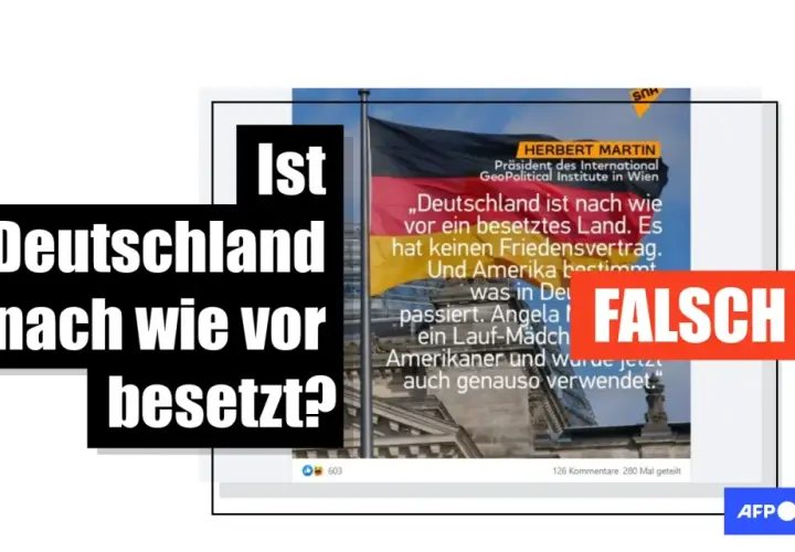 Ist Deutschland nach wie vor ein besetztes Land? Ein Zitat von Herbert Martin behauptet dies, doch das Wort "FALSCH" überlagert die Aussage.