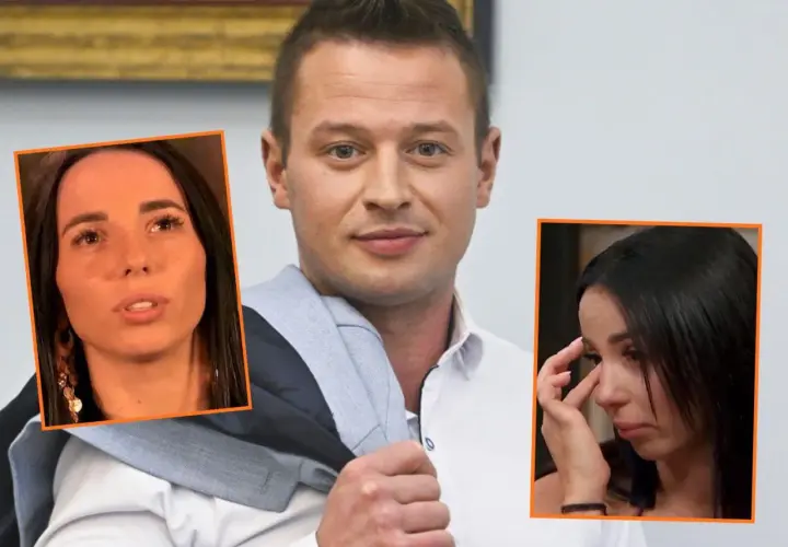 Krzysztof rolnik szuka żony. Na zdjęciu mężczyzna z dwoma zbliżeniami na kobiety, jedna z nich płacze.