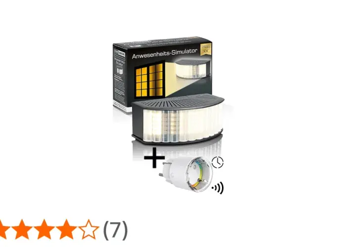 Simulador de presencia que imita luces encendidas en una ventana. Incluye enchufe inteligente con temporizador y Wi-Fi.