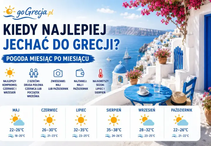 Kiedy najlepiej jechać do Grecji? Informacje o pogodzie miesiąc po miesiącu, idealne terminy na zwiedzanie i podróż z dziećmi.