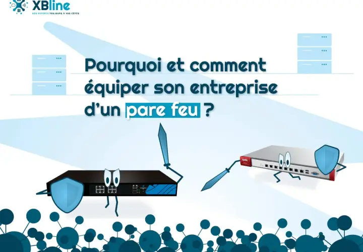 Deux pare-feux physiques s'affrontent, symbolisant la protection de votre entreprise.