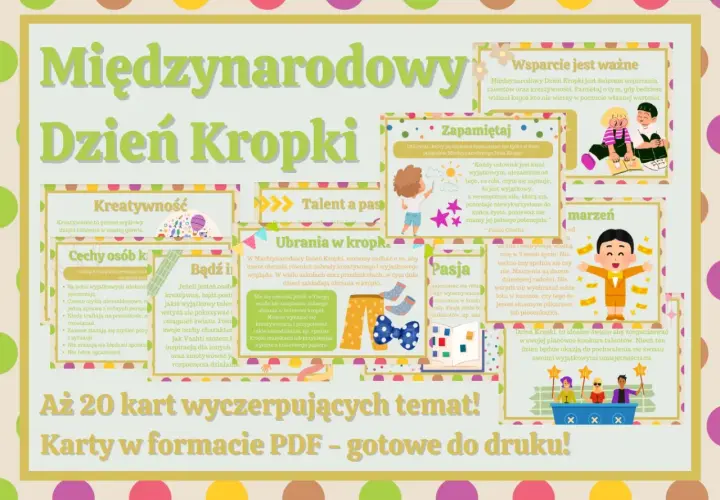 Międzynarodowy Dzień Kropki: święto kreatywności, talentów i pasji. Zachęca do wyrażania siebie i wspierania innych.