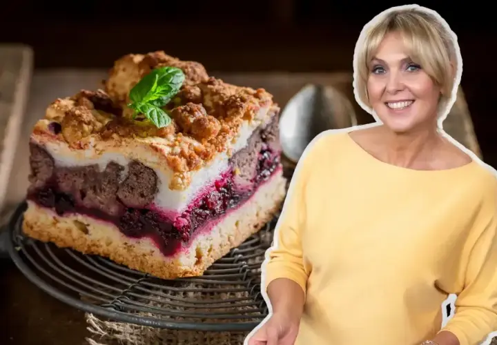 Pyszne ciasto z owocami i kruszonką, które z pewnością zachwyci każdego. To ciasto pychotka przepis Ewy Wachowicz.