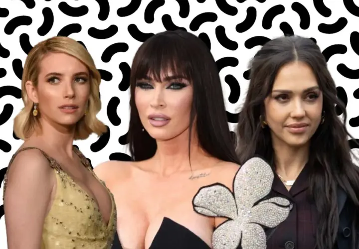 Emma Roberts, Megan Fox i Jessica Alba prezentują inspirujące fryzury dla twarzy pociągłej szczupłej.