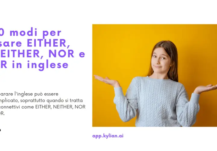 Ragazza con le mani aperte, che mostra come si dice modo di dire in inglese. Impara 80 modi per usare EITHER, NEITHER, NOR e OR.