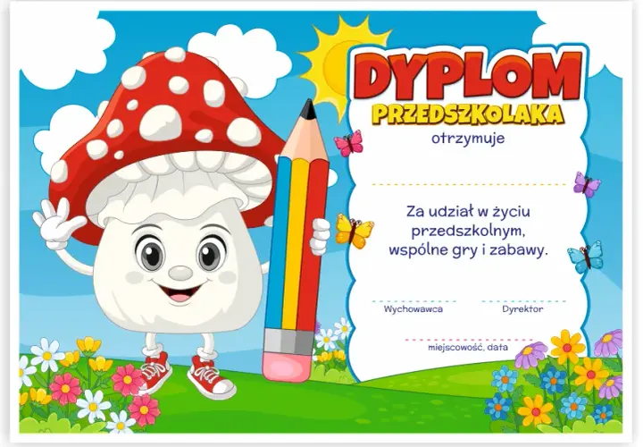 Jak wypisać dyplom dla przedszkolaka, aby był wyjątkowy i piękny