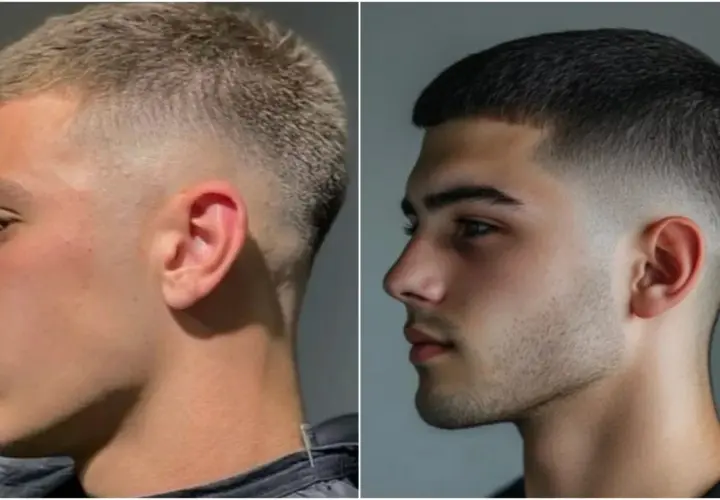 Dos hombres con pelo corto y degradado. El de la izquierda tiene el pelo rubio claro, el de la derecha, oscuro.
