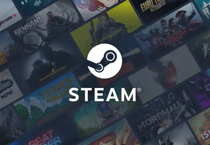 Logo Steam na tle okładek gier. Dowiedz się, jak dostać zwrot pieniędzy na Steam, jeśli gra nie spełni oczekiwań.