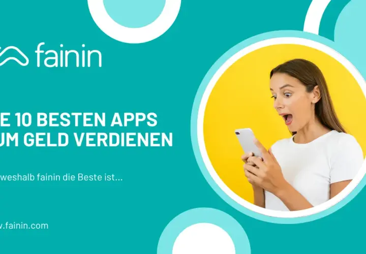 Überraschte Frau schaut auf ihr Handy. Die 10 besten Apps, wie mehr Geld verdienen, und warum fainin die beste ist.