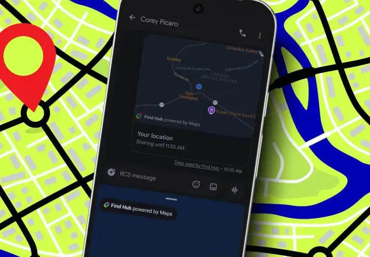 Telefon pokazuje, jak wysłać pinezkę z lokalizacją na mapie. Widoczna jest aplikacja do udostępniania pozycji.