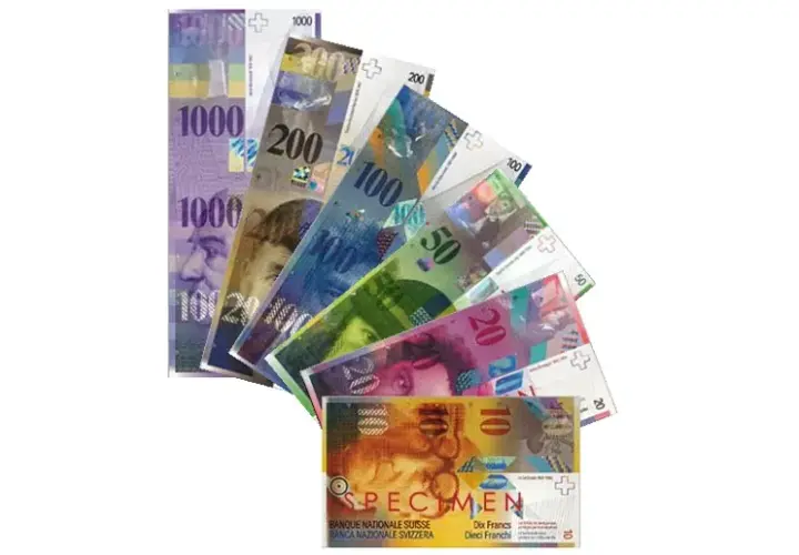Frank szwajcarski banknoty - Nowe banknoty franki szwajcarskie