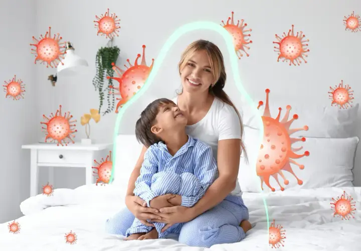 Mama tuli dziecko, gdy dopada go duszący kaszel u dziecka w nocy. Jak pomóc? Otacza ich tarcza ochronna przed wirusami.