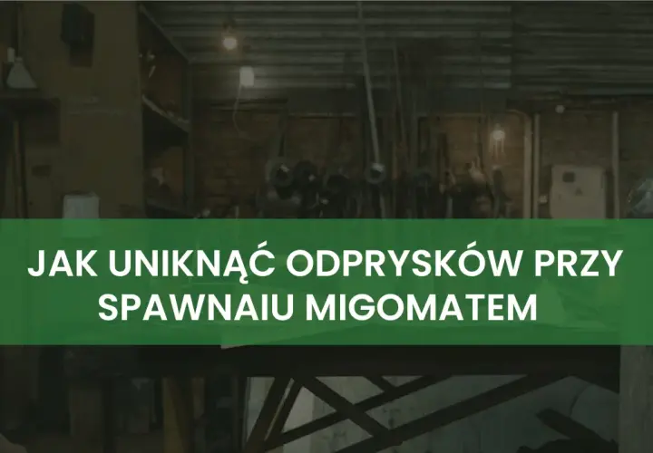 Jak uniknąć odprysków przy spawaniu mig mag. Warsztat z narzędziami i butlą gazową w tle.