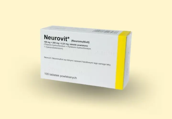 Opakowanie leku Neurovit, zawierające 100 tabletek. Sprawdź aktualną neurovit cena, aby zadbać o swoje zdrowie.
