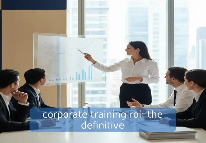 A trainer presents a graph to a group during corporate executive training, discussing the definitive ROI.