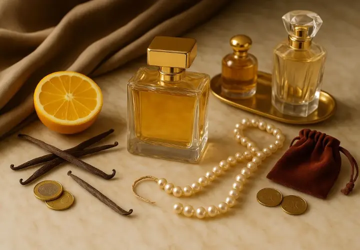 Złote perfumy, laska wanilii, plasterek yuzu – co to za połączenie? Luksusowe nuty zapachowe.