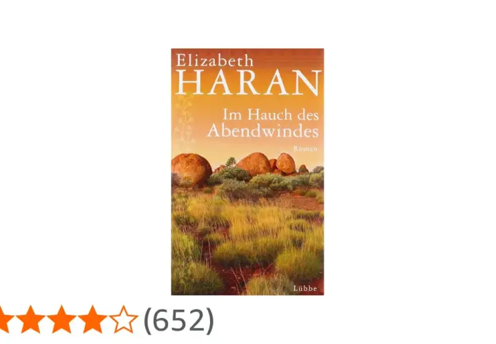 Buchcover "Im Hauch des Abendwindes" von Elizabeth Haran. Ein Roman, der uns in die Weiten Australiens entführt.