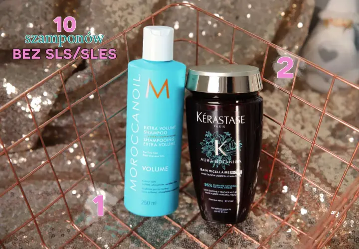 Dwa luksusowe szampony bez silikonów: Moroccanoil Volume i Kérastase Aura Botanica. Idealne dla zdrowych włosów.