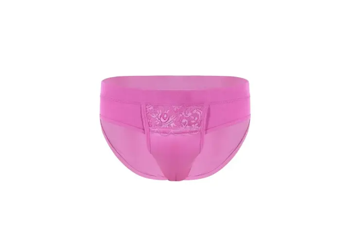 Calzón protector torero rosa con encaje floral.