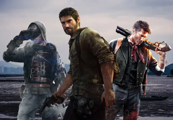 Trzech bohaterów w postapokaliptycznym świecie, przypominających klimatem gry podobne do The Last of Us.