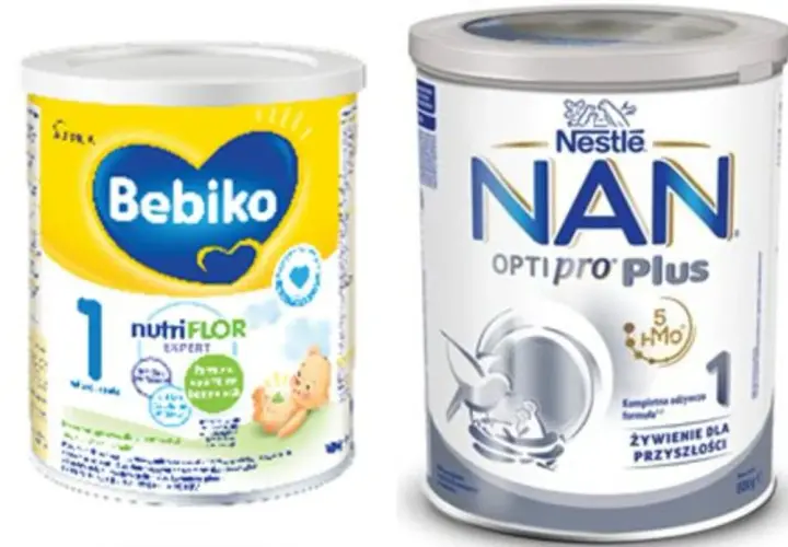 Dwa opakowania mleka modyfikowanego: Bebiko 1 i Nestle NAN OPTIPRO PLUS 1. Mleko Bebilon wycofane z rynku.