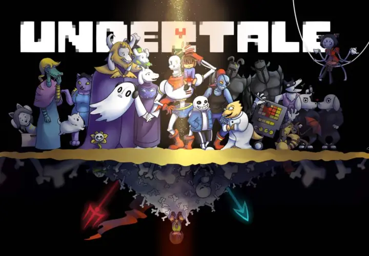 Postacie z Undertale po polsku: Sans, Papyrus, Frisk i inni bohaterowie w kolorowej grafice.