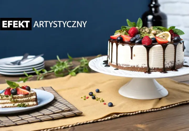 Wyjątkowa dekoracja tortu urodzinowego z owocami i czekoladą. Wygląda apetycznie!