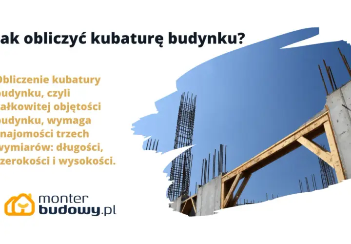 Budowa w toku, beton i zbrojenie. Obliczenie kubatury budynku wymaga znajomości jego wymiarów.