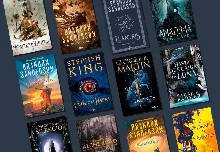 Colección de libros de sagas de fantasía: Brandon Sanderson, George R.R. Martin, Stephen King y más.