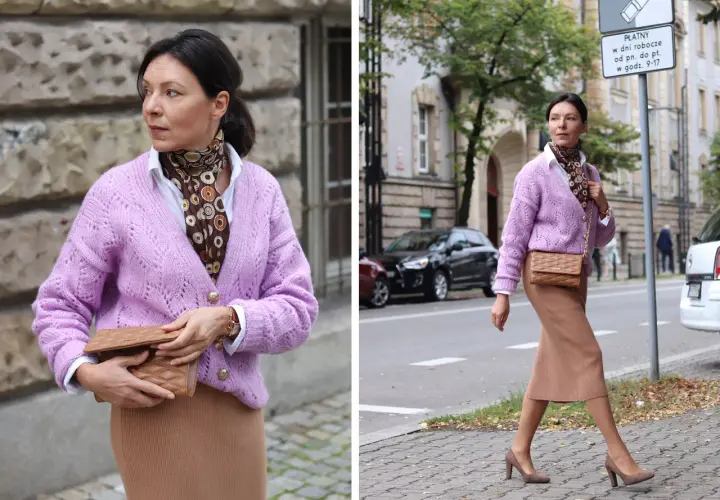Fioletowy sweter stylizacje: Porady stylistki na modny look