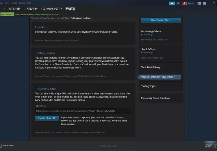 Jak sprawdzić Steam Trade URL? Na stronie ustawień prywatności Steam znajdziesz swój unikalny adres URL do ofert wymiany.