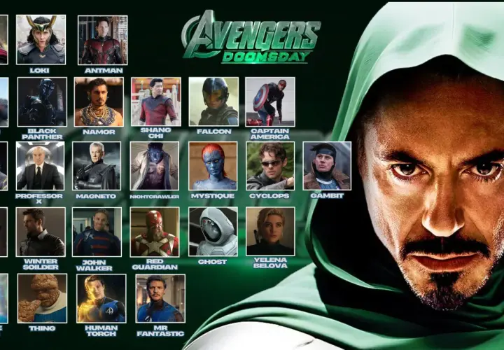 Affiche "Avengers Doomsday" avec de nombreux héros Marvel, dont Thor, Loki, Ant-Man, Black Panther, Namor, Captain America, et d'autres. Le prochain film Marvel s'annonce épique !