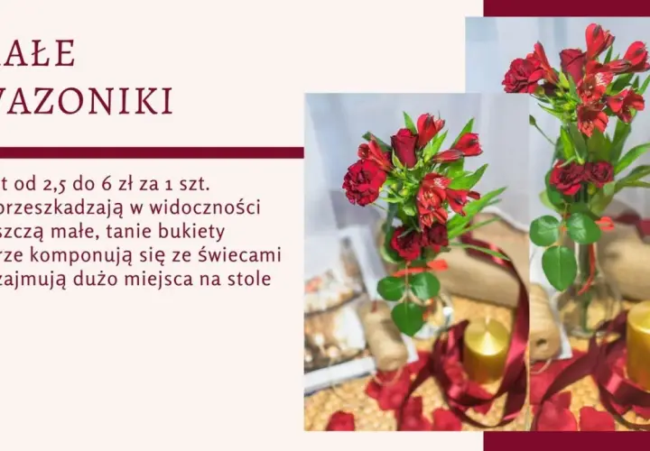 Jak zrobić piękne kwiaty na stół pary młodej - proste pomysły DIY