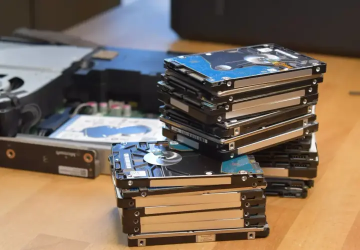 Stosy dysków twardych, gotowe do wymiany dysku Xbox One S.