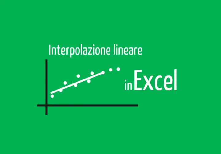 Grafico con punti e linea che illustra l'interpolazione lineare in Excel.