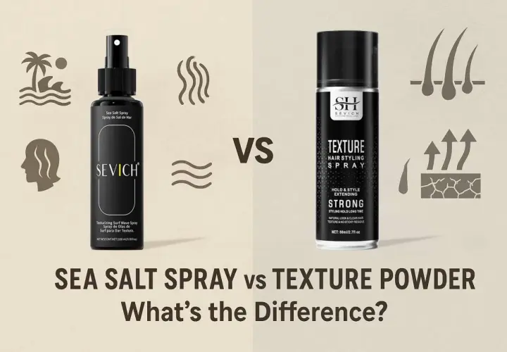 Spray sal marina pelo Sevich para ondas playeras y spray texturizador para peinados fuertes.