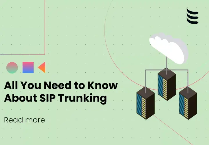 Illustration d'un nuage connecté à des serveurs, avec le texte "All You Need to Know About SIP Trunking". Le trunk sip est essentiel.
